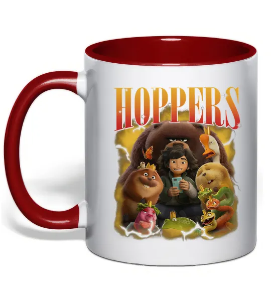 Чашка с цветной ручкой Стрибунці персонажі Красный фото