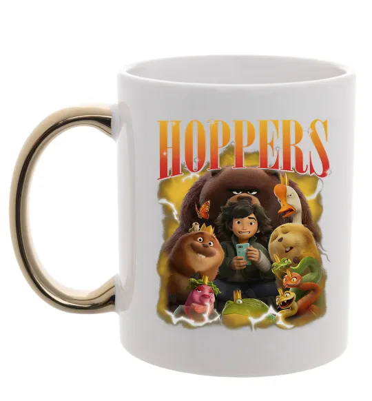 Чашка с цветной ручкой Стрибунці персонажі Золото фото