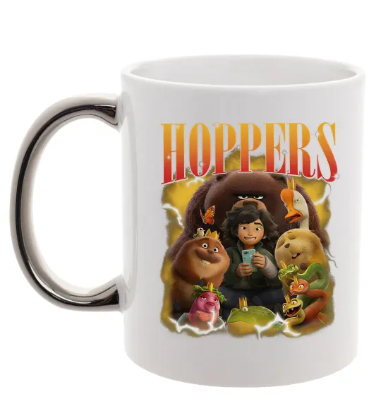 Чашка с цветной ручкой Стрибунці персонажі Серебро фото