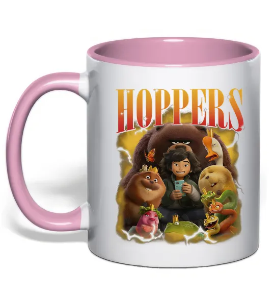 Чашка с цветной ручкой Стрибунці персонажі Нежно розовый фото