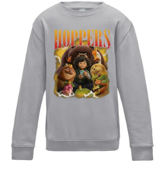 Детский Свитшот Стрибунці персонажі Серый меланж фото