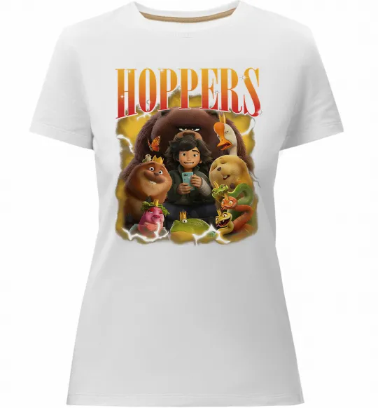 Женская премиум футболка Стрибунці персонажі Белый фото