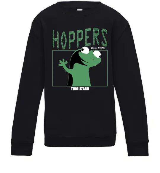 Детский Свитшот Tom Lizard meme Hoppers Черный фото