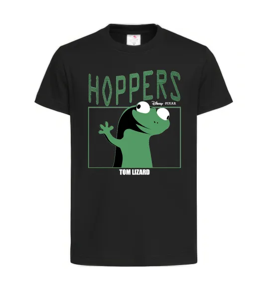 Детская футболка Tom Lizard meme Hoppers Черный фото