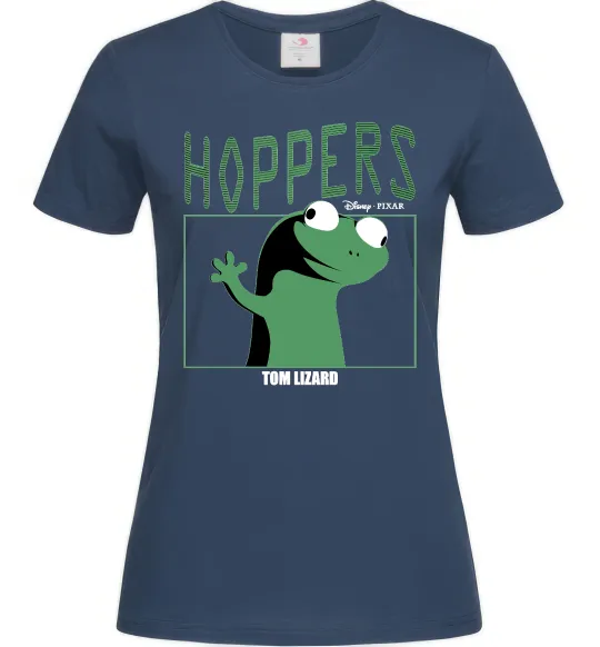 Женская футболка Tom Lizard meme Hoppers Темно-синий фото