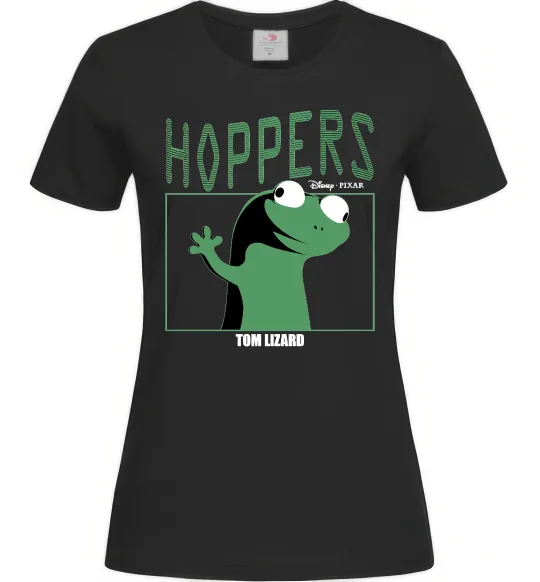 Женская футболка Tom Lizard meme Hoppers Черный фото