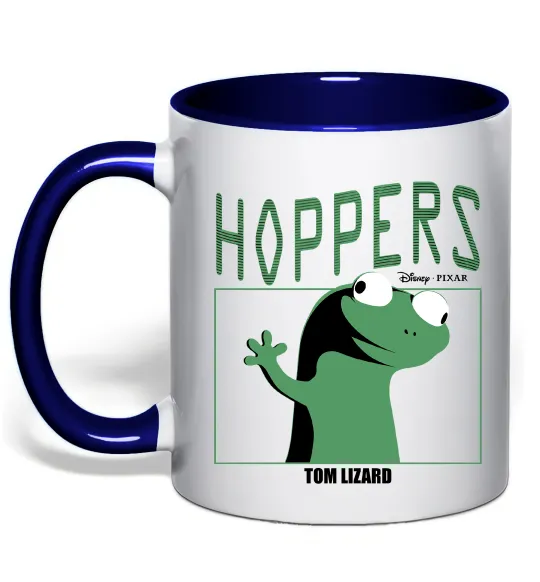 Чашка с цветной ручкой Tom Lizard meme Hoppers Глубокий темно-синий фото