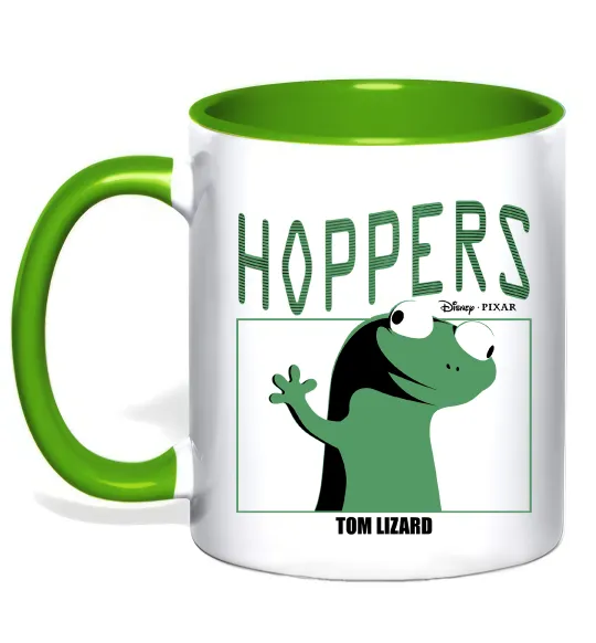 Чашка с цветной ручкой Tom Lizard meme Hoppers Лаймовый фото