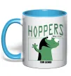 Чашка с цветной ручкой Tom Lizard meme Hoppers Голубой фото