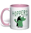 Чашка с цветной ручкой Tom Lizard meme Hoppers Нежно розовый фото