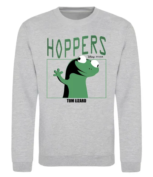 Свитшот Tom Lizard meme Hoppers Серый меланж фото