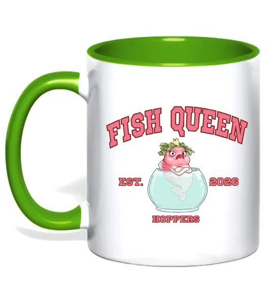 Чашка с цветной ручкой Fish Queen Hoppers Лаймовый фото