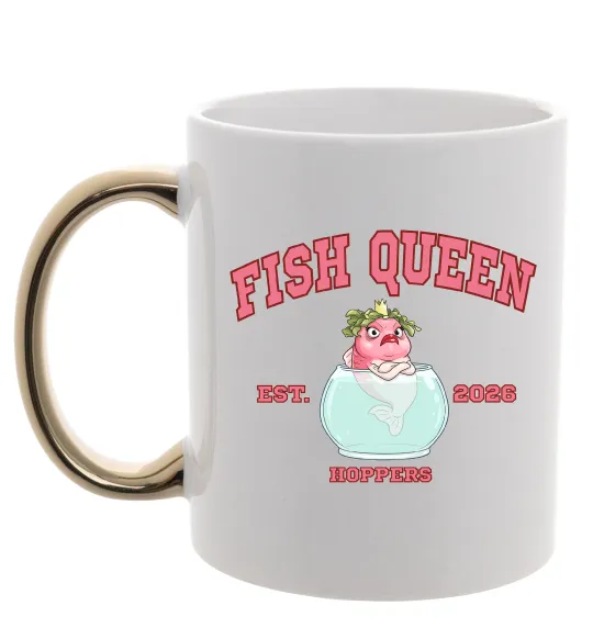Чашка с цветной ручкой Fish Queen Hoppers Золото фото