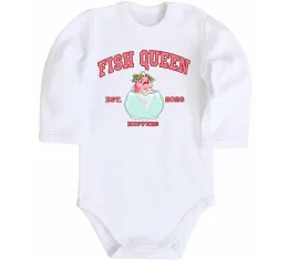 Детский боди Fish Queen Hoppers Белый фото