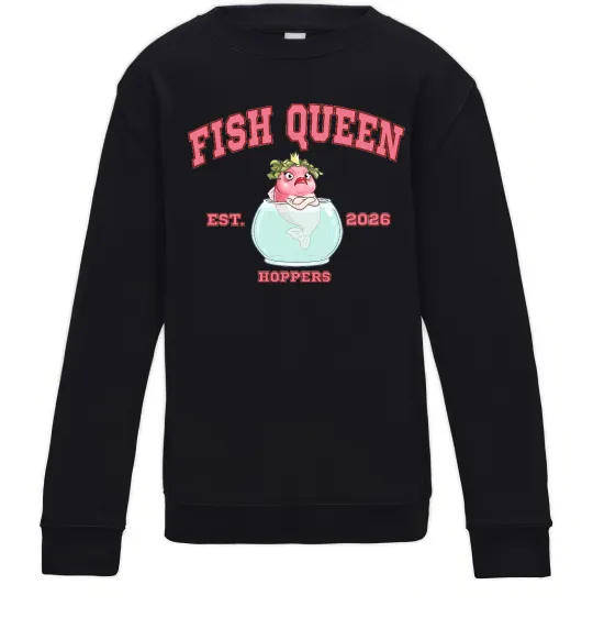 Детский Свитшот Fish Queen Hoppers Черный фото