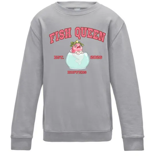 Детский Свитшот Fish Queen Hoppers Серый меланж фото