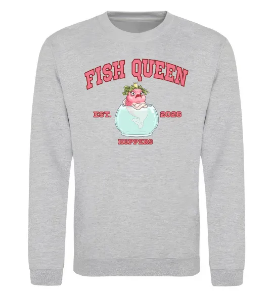 Свитшот Fish Queen Hoppers Серый меланж фото