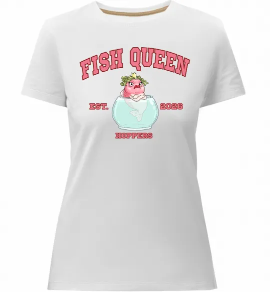 Женская премиум футболка Fish Queen Hoppers Белый фото