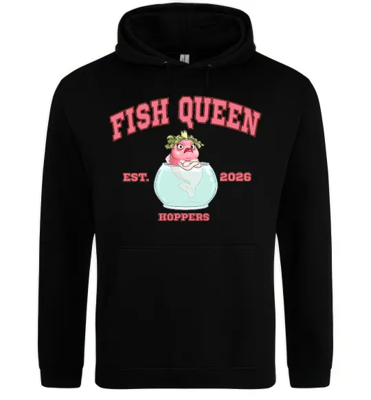 Женская толстовка (худи) Fish Queen Hoppers Черный фото