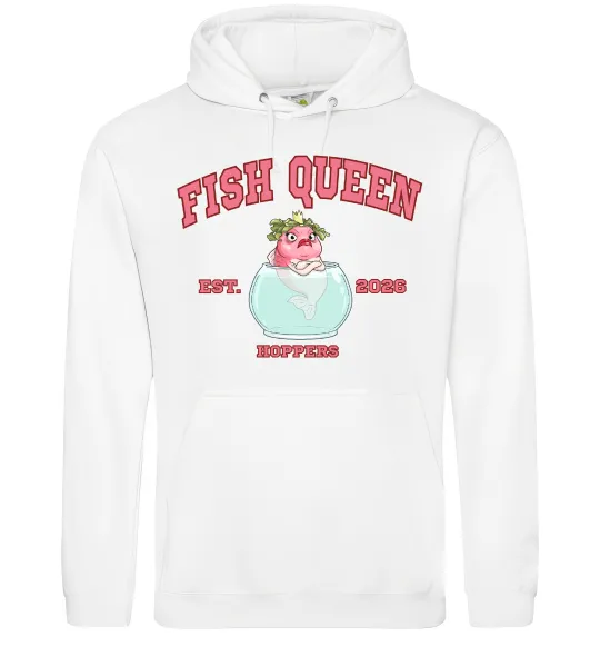 Женская толстовка (худи) Fish Queen Hoppers Белый фото