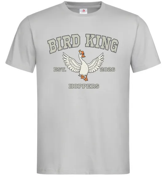 Мужская футболка Bird King Серый фото