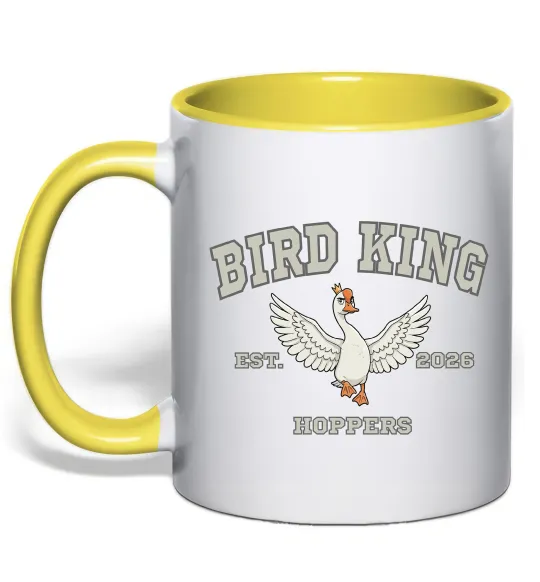 Чашка с цветной ручкой Bird King Лимонный фото