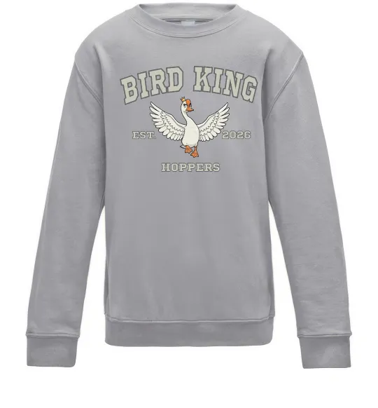 Детский Свитшот Bird King Серый меланж фото