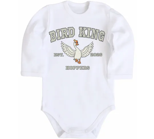 Детский боди Bird King Белый фото