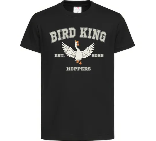 Детская футболка Bird King Черный фото