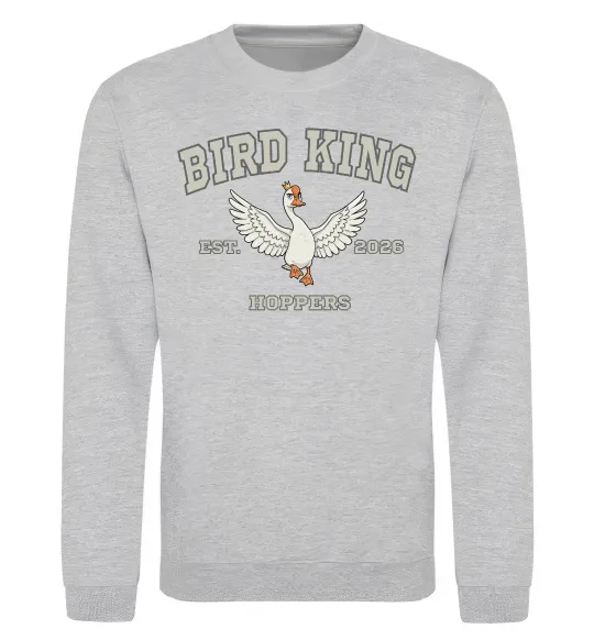 Свитшот Bird King Серый меланж фото