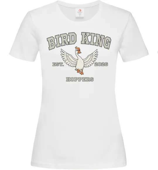 Женская футболка Bird King Белый фото