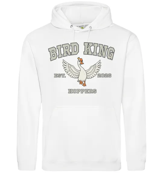 Мужская толстовка (худи) Bird King Белый фото