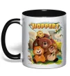 Чашка с цветной ручкой Hoppers art Черный фото