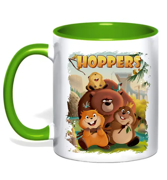 Чашка с цветной ручкой Hoppers art Лаймовый фото