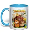 Чашка с цветной ручкой Hoppers art Голубой фото
