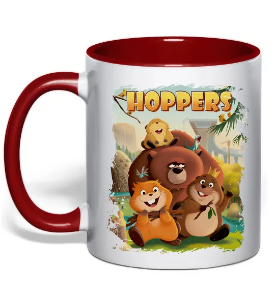 Чашка с цветной ручкой Hoppers art Красный фото