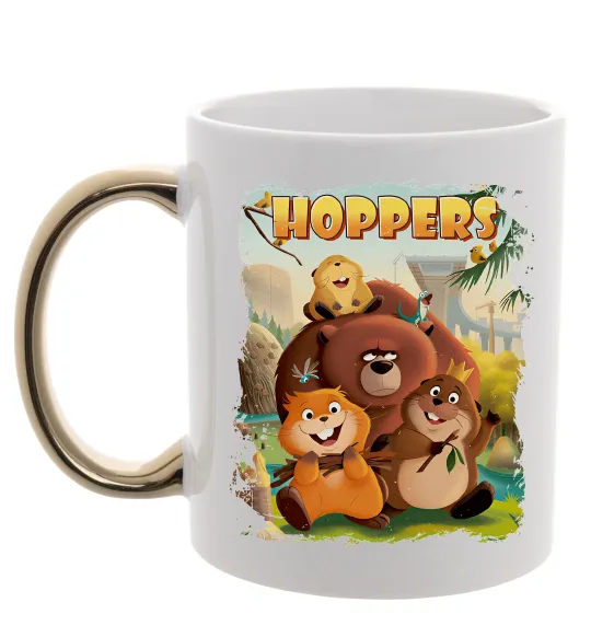 Чашка с цветной ручкой Hoppers art Золото фото