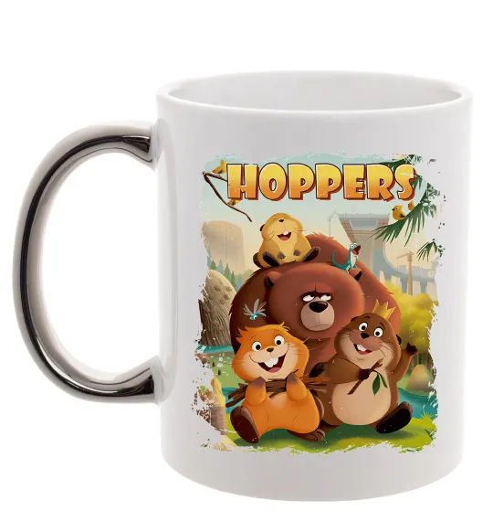 Чашка с цветной ручкой Hoppers art Серебро фото