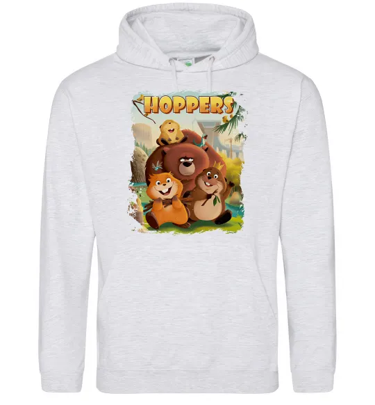Мужская толстовка (худи) Hoppers art Серый меланж фото