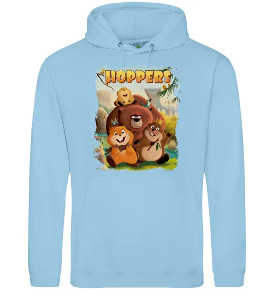 Мужская толстовка (худи) Hoppers art Голубой фото