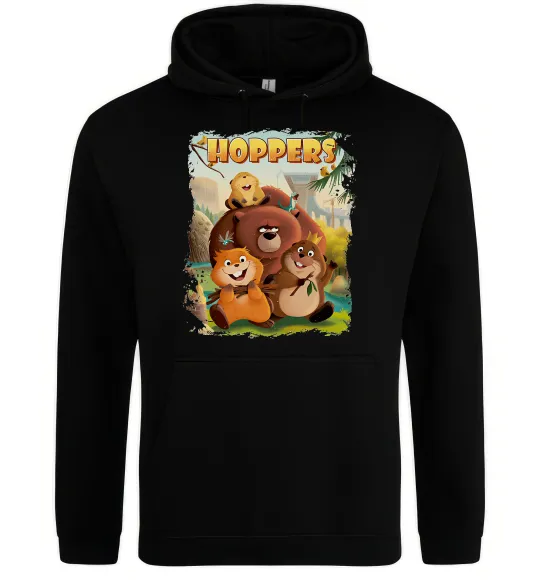 Женская толстовка (худи) Hoppers art Черный фото