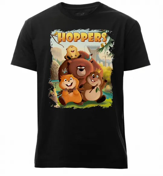 Мужская премиум футболка Hoppers art Черный фото