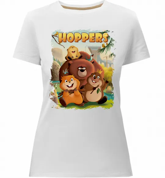 Женская премиум футболка Hoppers art Белый фото