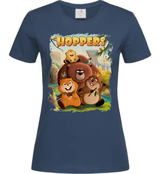 Женская футболка Hoppers art Темно-синий фото