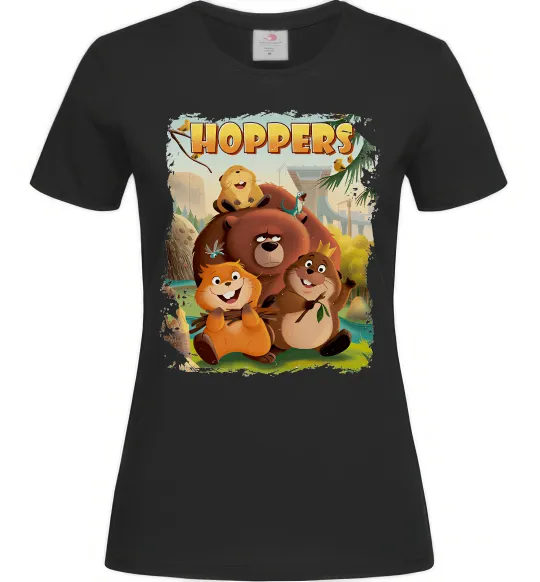 Женская футболка Hoppers art Черный фото