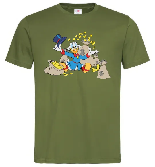 Мужская футболка Скрудж Макдак Оливковый фото