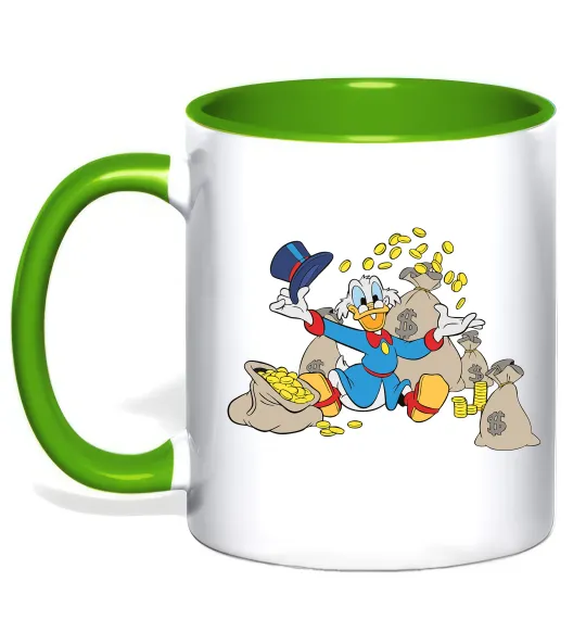 Чашка с цветной ручкой Скрудж Макдак Лаймовый фото