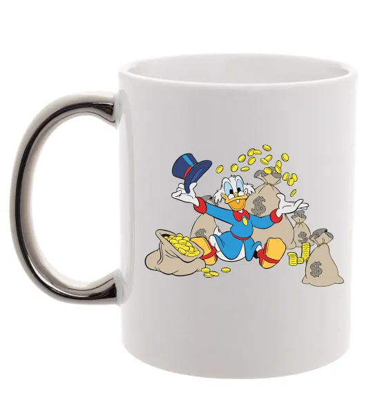 Чашка с цветной ручкой Скрудж Макдак Серебро фото
