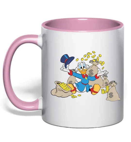 Чашка с цветной ручкой Скрудж Макдак Нежно розовый фото
