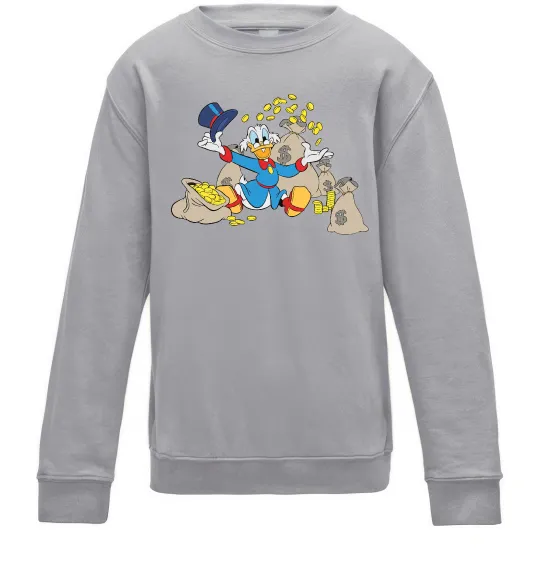 Детский Свитшот Скрудж Макдак Серый меланж фото